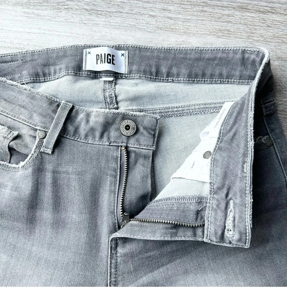 Paige Verdugo Raw Hem Ankle Skinny Jeans in Sea Salt - Picture 8 of 14